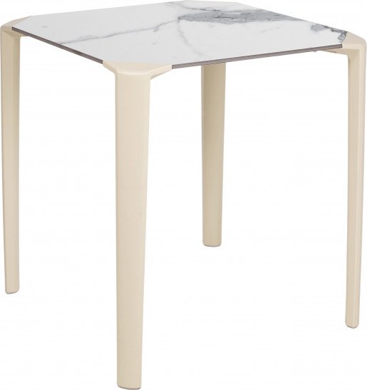 Mesa Ezpeleta apilable Sand Blancos white marble Polipropileno 70x70-one