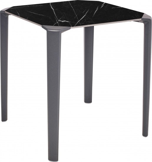 Mesa Ezpeleta apilable anthracite Grises black marble Polipropileno 70x70-one
