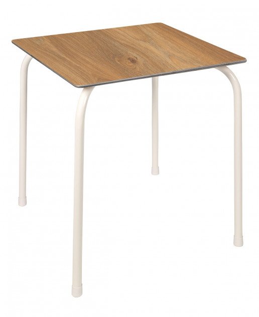 Mesa Ezpeleta apilable white Blancos dark oak Acero lacado 70x70