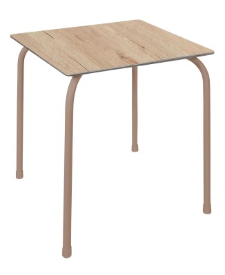 Mesa Ezpeleta apilable Taupe Marrones oak Acero lacado 70x70