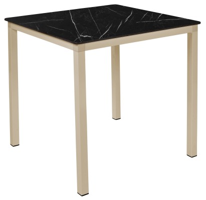 Mesa Ezpeleta apilable Sand Blancos black marble Aluminio lacado 80x80
