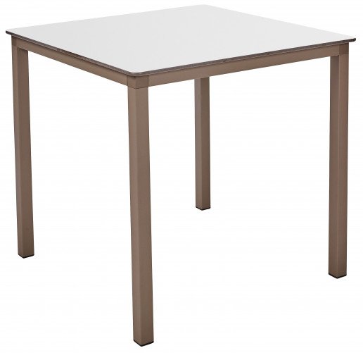 Mesa Ezpeleta apilable Taupe Marrones white Aluminio lacado 80x80
