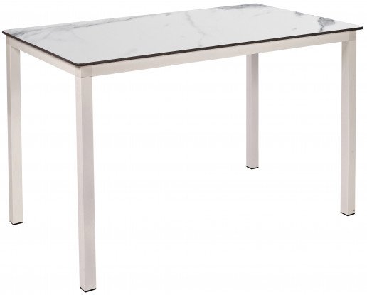 Mesa Ezpeleta apilable white Blancos white marble Aluminio lacado 120x80