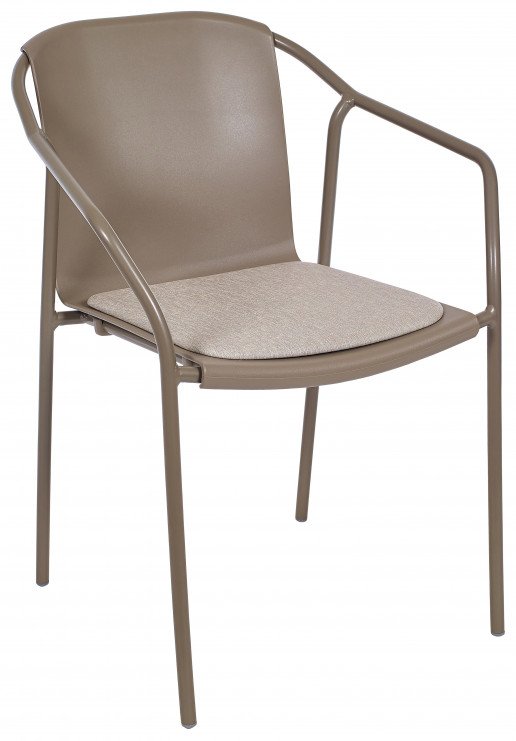Silla Ezpeleta Con brazos Aluminio Tapizada taupe-taupe-padtaupe taupe
