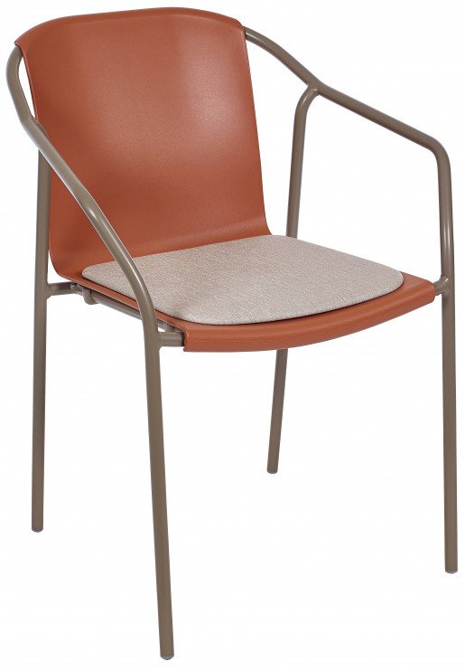 Silla Ezpeleta Con brazos Aluminio Tapizada taupe-terracota-padtaupe taupe