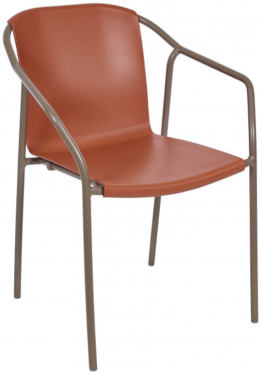 Silla Ezpeleta Con brazos Aluminio  taupe-terracota 