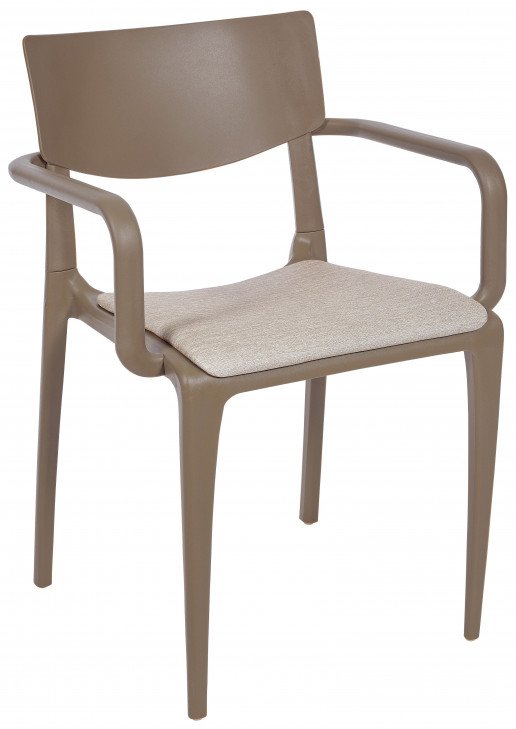 Silla Ezpeleta Con brazos Polipropileno Tapizada taupe-taupe taupe
