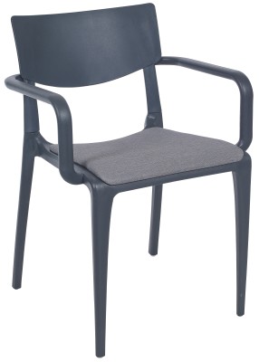 Silla Ezpeleta Con brazos Polipropileno Tapizada anthracite-grey grey