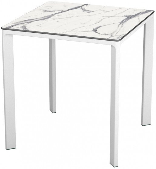 Mesa Ezpeleta apilable White Blancos white marble Aluminio lacado 70x70
