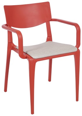 Silla Ezpeleta Con brazos Polipropileno Tapizada brick-taupe taupe