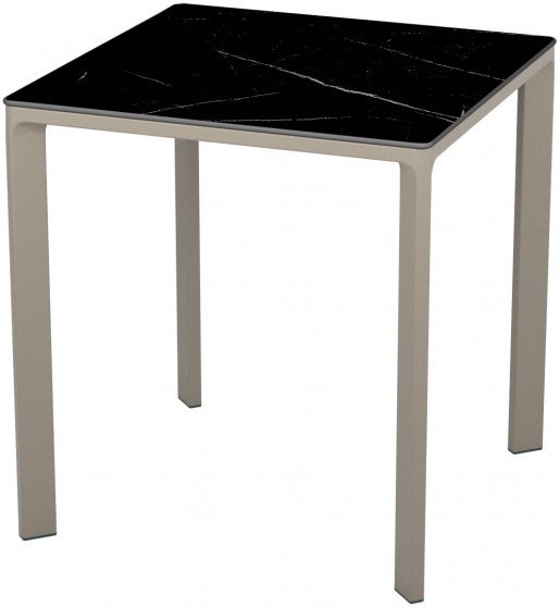 Mesa Ezpeleta apilable Taupe Marrones black marble Aluminio lacado 70x70