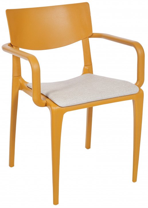 Silla Ezpeleta Con brazos Polipropileno Tapizada mustard-taupe taupe