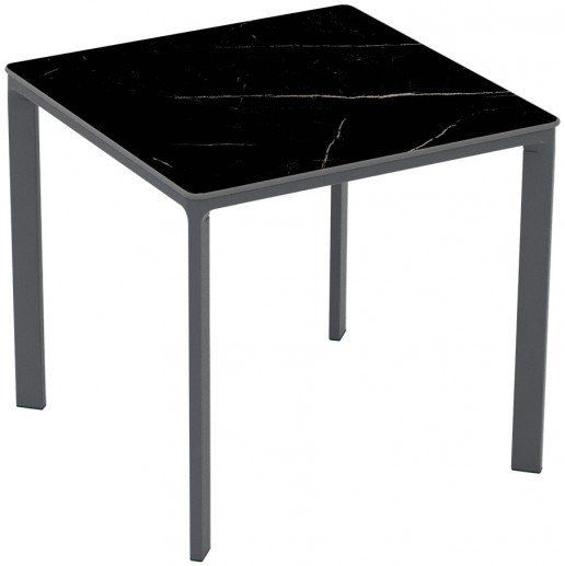 Mesa Ezpeleta apilable anthracite Grises black marble Aluminio lacado 80x80
