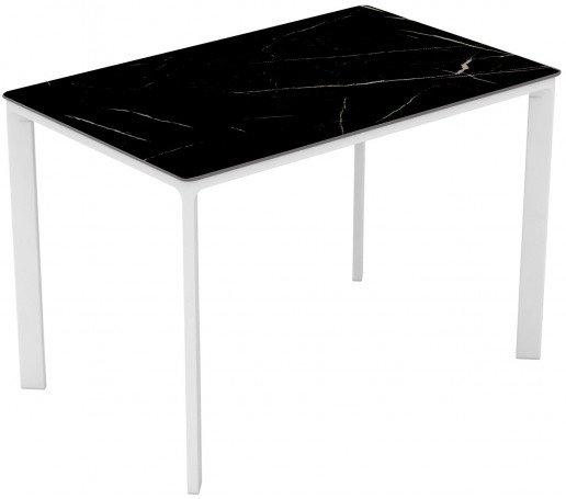 Mesa Ezpeleta  white Blancos black marble Aluminio lacado 120x80